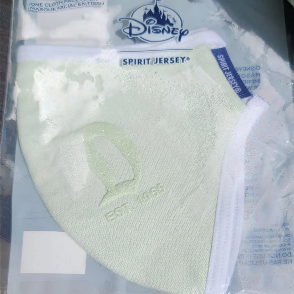 NEW !! Disneyland Mint Green Face Mask by Spirit Jersey - Size Large